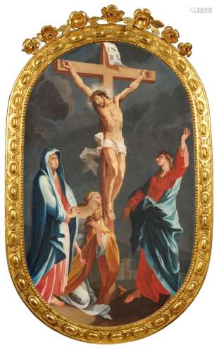 Süddeutscher Maler (?), Kreuzigung Christi. 1. H. 18. Jh.Öl ...