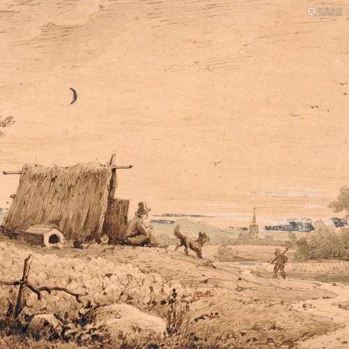 Otto Wagner, Weite Landschaft. Mitte 19. Jh.Otto Wagner 1803...