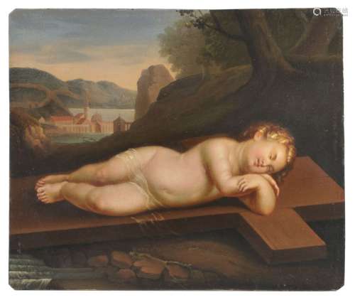 Cristofano Allori (nach), Das Christuskind schläft am Kreuze...