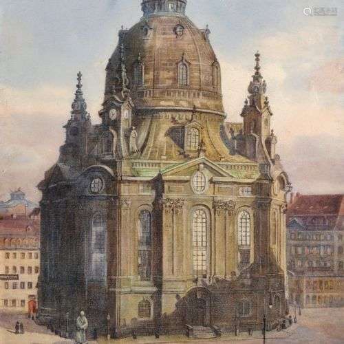 Unbekannter Maler, Dresden – Neumarkt und Frauenkirche. Wohl...