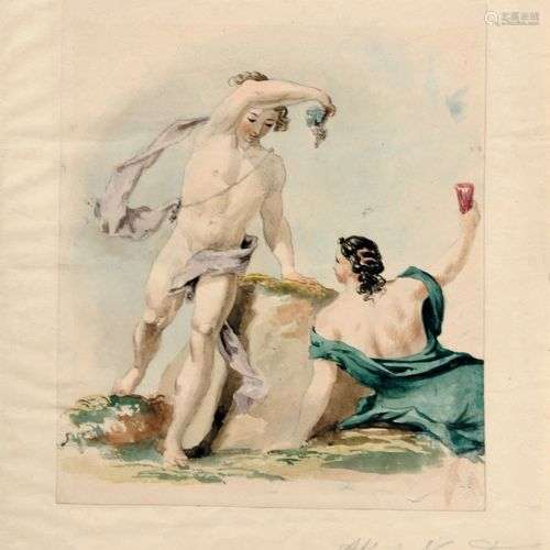 Albert Nugent, Bacchus mit einer Nymphe. 1841.Albert Nugent ...