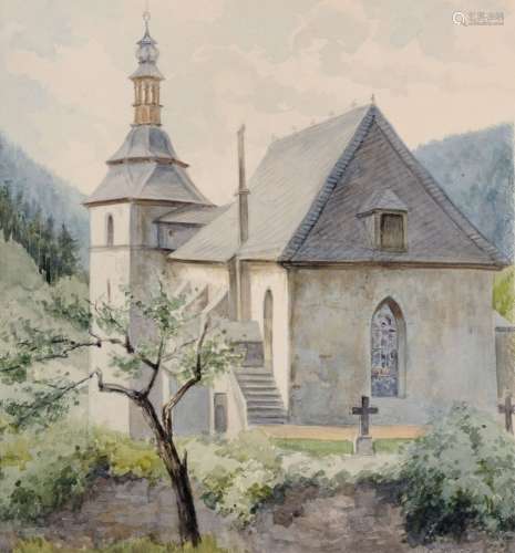 Ernst Erwin Oehme (zugeschr.), Kirche in Bad Gottleuba / Kir...