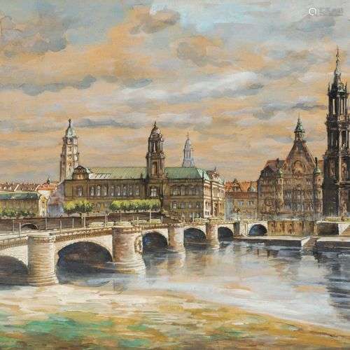 R. Ernst, Blick auf Dresden. Wohl um 1940.R. Ernst 20. Jahrh...