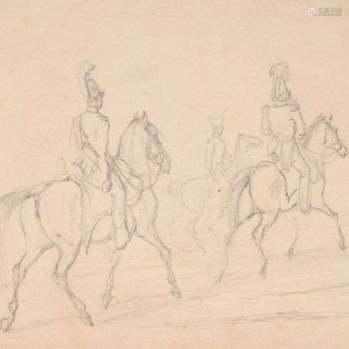 Ferdinand von Rayski (zugeschr.), Preußische Reitergarde. Um...