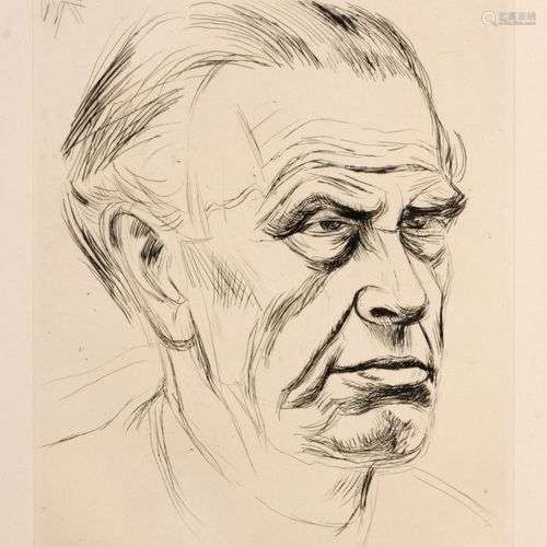 Dresdner Radierer?, Portrait Otto Dix. Wohl 1950er Jahre.Ott...