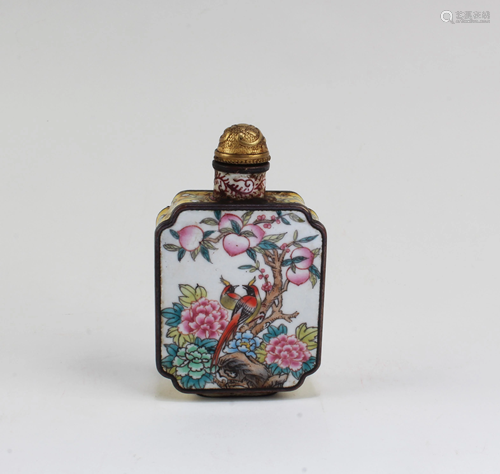 A Gilt Bronze Enamel Snuff Bottle