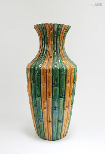 A bamboo-styled Porcelain vase