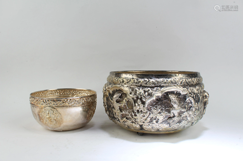 A Group of Two Silver Paste Containers