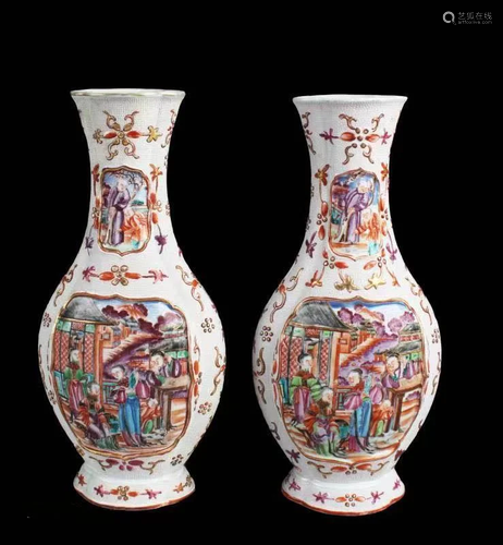 A Pair of Fine Antique Chinese Famille Rose Porcelain