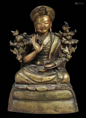 Chinese Bronze Bodhisattva Statue, 18th C