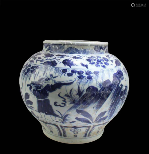 Chinese Blue & White Porcelain Jar