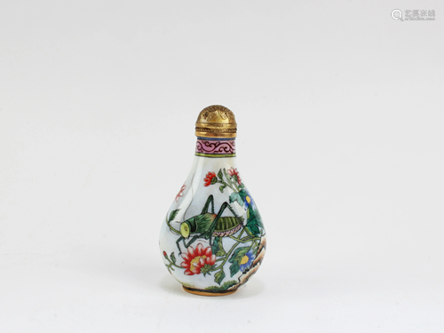 A Gilt Bronze Enamel Snuff Bottle