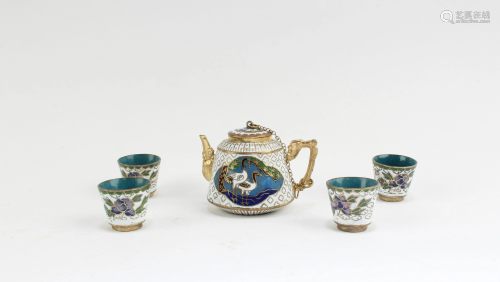 A Cloisonne Teapot Cum Cup Set