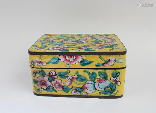 Antique Rectangular-shaped Enamel Box