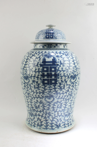 Chinese Blue & White Porcelain Jar