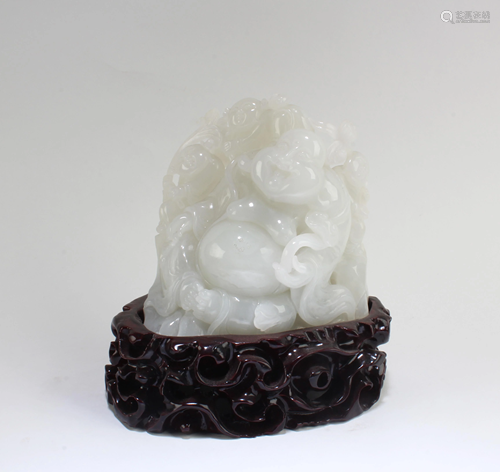 Chinese Jade Carved Buddha Statue