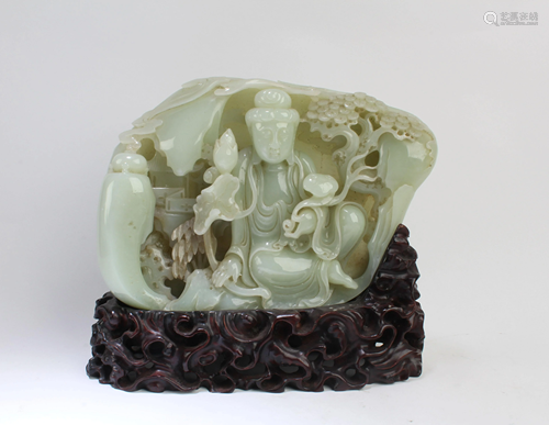 Chinese Carved Hetian Jade Ornament