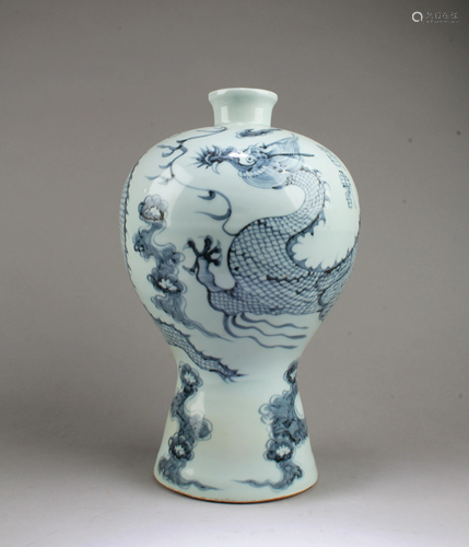 Chinese Blue & White Meiping Vase