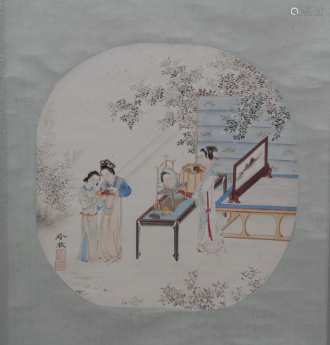 A Chinese Portait of Ladies Painting Scroll