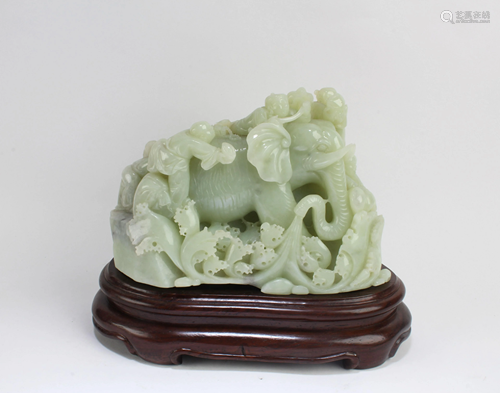 Chinese Jade Carved Elephant