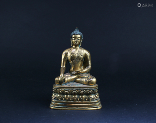 18th Century Gilt Bronze Buddha Statue