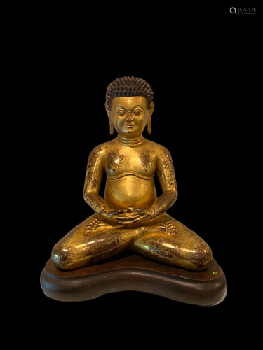 A Gilt Bronze Seated Buddha Statue