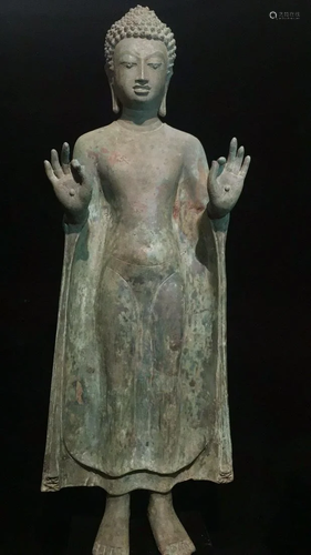 A Bronze Standing Sakyamuni Buddha Statue