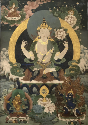 A Four-armed Guanyin Thangka