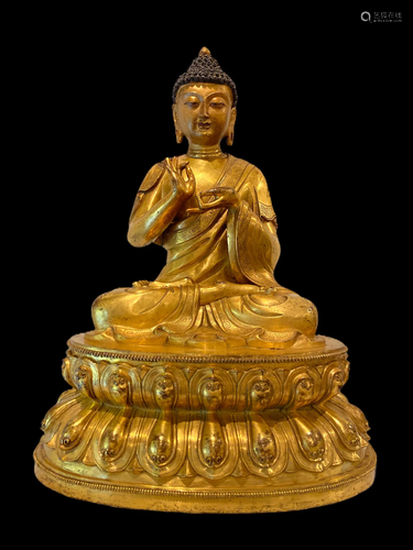 A Chinese Gilt Bronze Seated Buddha Statue