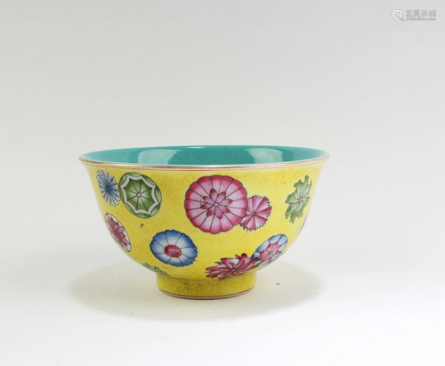 Chinese Famille Jaune Porcelain Bowl