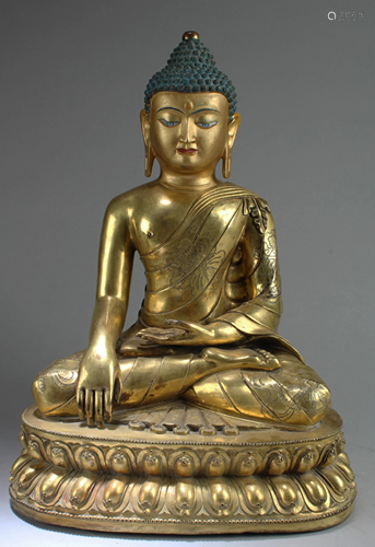 Ming Dynasty Gilt Bronze Buddha Statue