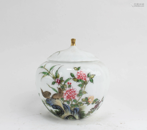 Chinese Famille Rose Porcelain Container