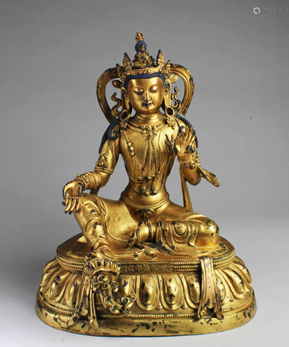 Qing Dynasty Gilt Bronze Bodhisattva Statue