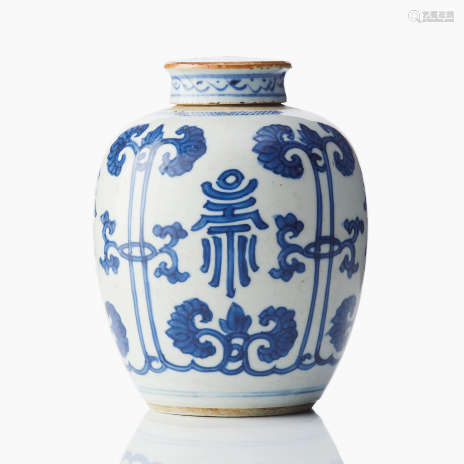 A Chinese Blue and White Ginger Jar and Cover