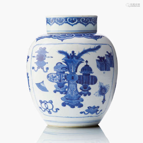 A Fine Chinese Blue and White Ginger Jar and Cover