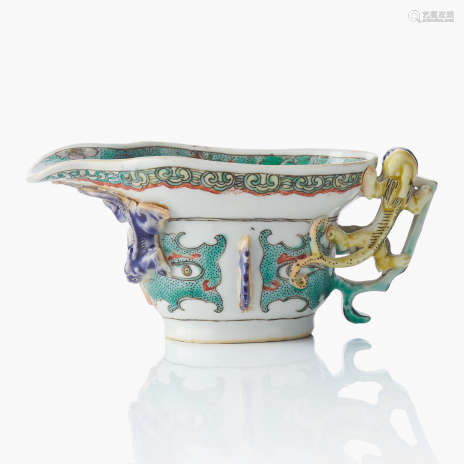 A Chinese Famille Verte Libation Cup