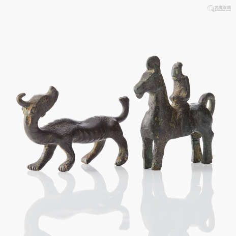 Two Chinese Bronze Figures