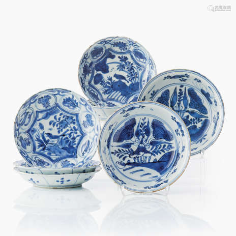 Seven Chinese Blue and White Dishes