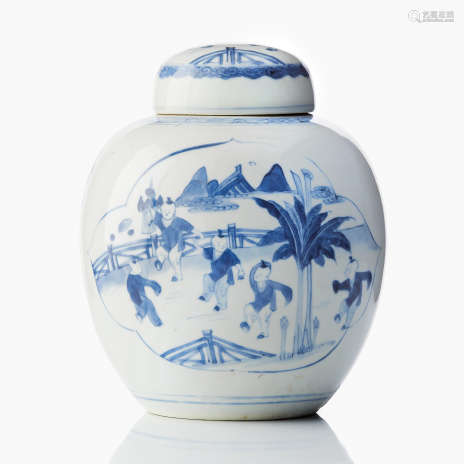 A Chinese Blue and White Ginger Jar and Cover