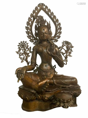 Chinese Bronze Bodhisattva Statue