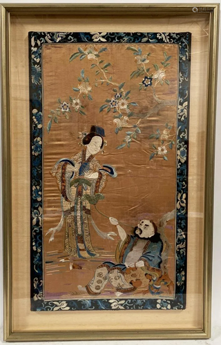 A Framed Embroidery, Qing Dynasty