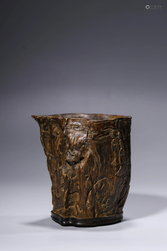 Qing Dynasty Agarwood Brushpot