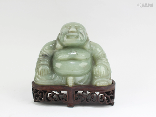 Antique Chinese Carved Jade Buddha Statue