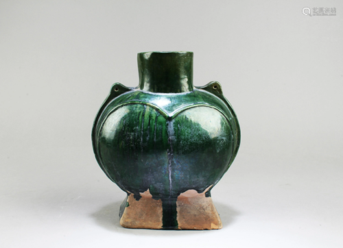 Very rare Sui/ Tang green glazed pilgrim flask.