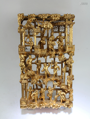 A Gilt Wooden Carved openwork Decorative Ornament