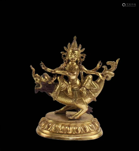 Chinese Gilt Bronze Bodhisattva Statue