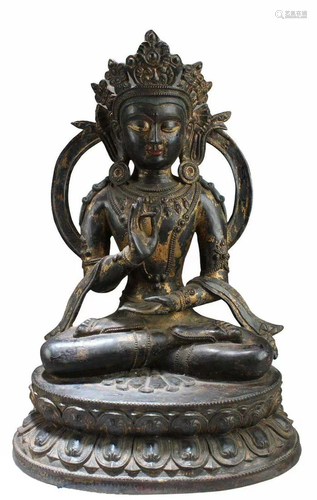 Chinese Gilt Bronze Bodhisattva Statue