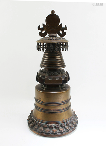 A West Tibetan Bronze Stupa of Kadampa Choden, 14-15th