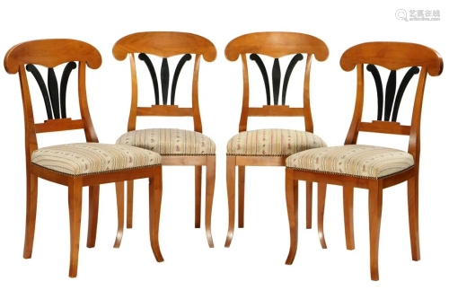 4 chairs, Biedermeier style
