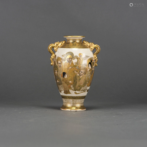 A GILT DECORATED 'FIGURAL' VASE